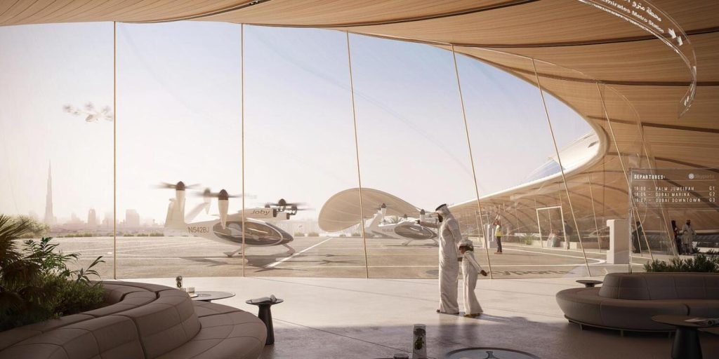دبي تكشف النقاب عن محطة مستقبلية لسيارات الأجرة الجوية (بالصور)